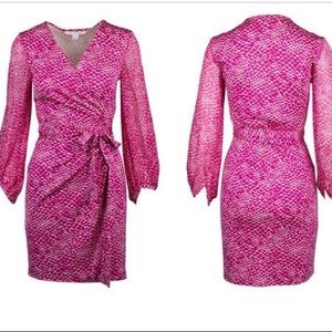 Diane Von Furstenberg Pink Sigourney Silk Dress